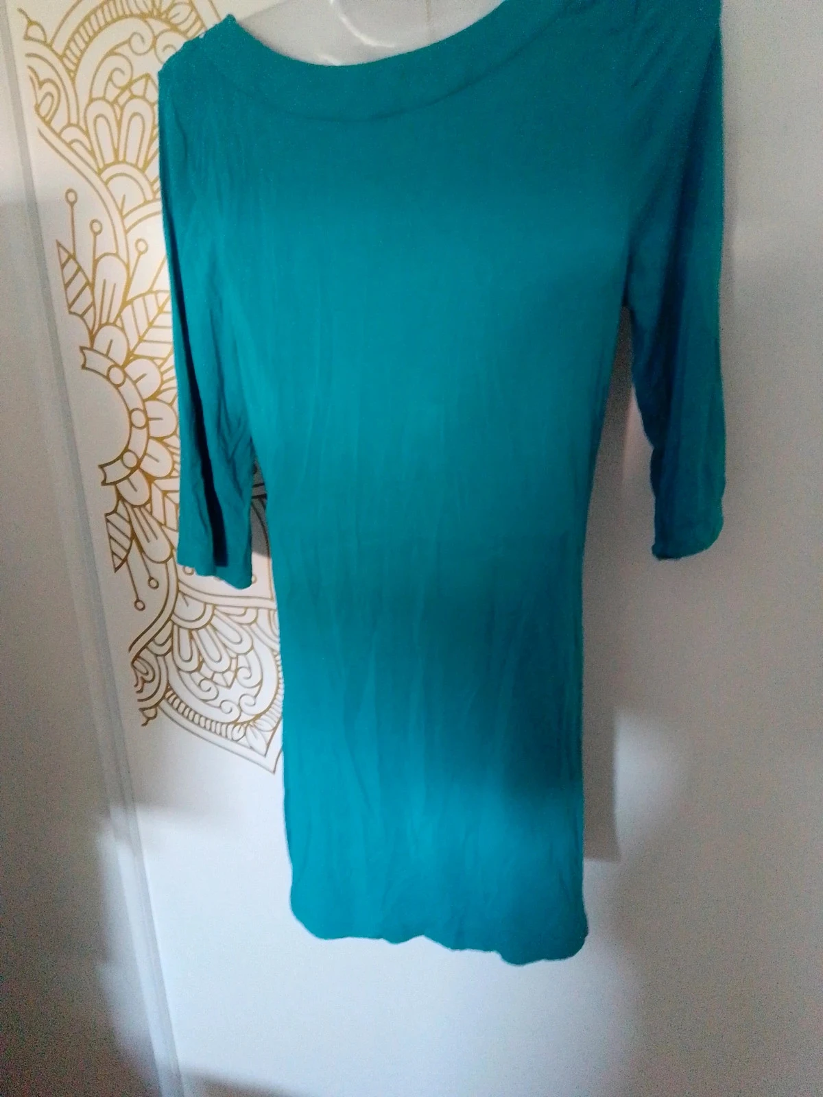 Tunique bleue bohème incrustée de perles et strass – photo 3